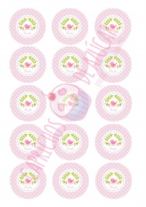 Toppers 5 cm papel azúcar impresión logo