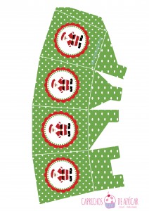 Caja para chuches verde navidad logo
